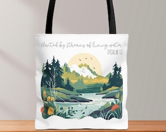 Psalm 1:3 Inspirational Tote Bag | Planted By Streams of Living Water