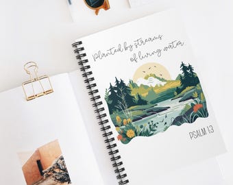 Planted by Streams Psalm 1:3 Spiral Notebook | Ruled Journal
