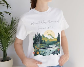 Psalm 1:3 Graphic Tee – Planted By Streams of Living Water, Women's Short Sleeve