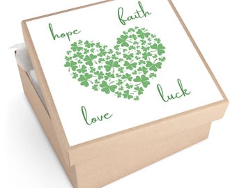 Shamrock Heart Hope Faith Love Luck Sticker