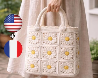 Floral Granny Square Crochet Bag Pattern PDF | Boho Tote Bag | Beginner Friendly Crochet Pattern | Summer Handmade Bag