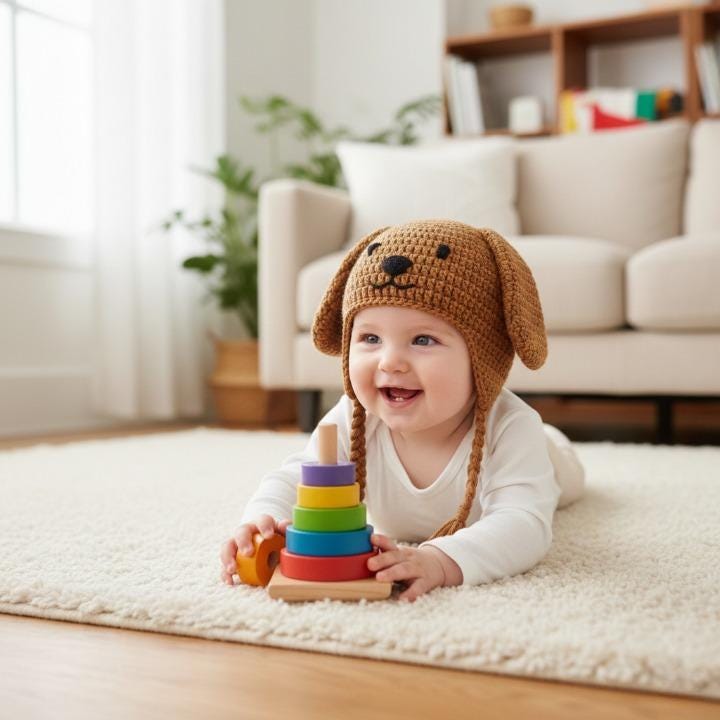 Dog Hat Crochet Pattern PDF – Cute Puppy Baby Hat – Animal Earflap ...