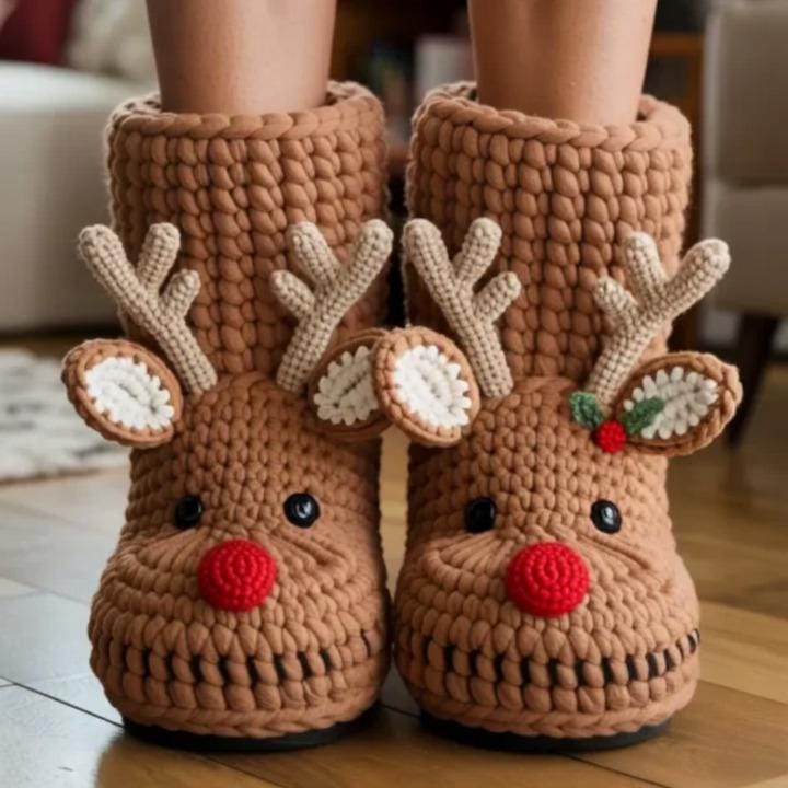 35 Crochet Patterns for Babies and Kids That Are Too Cute to Miss 4 Reindeer Baby Booties Crochet Pattern Christmas Baby