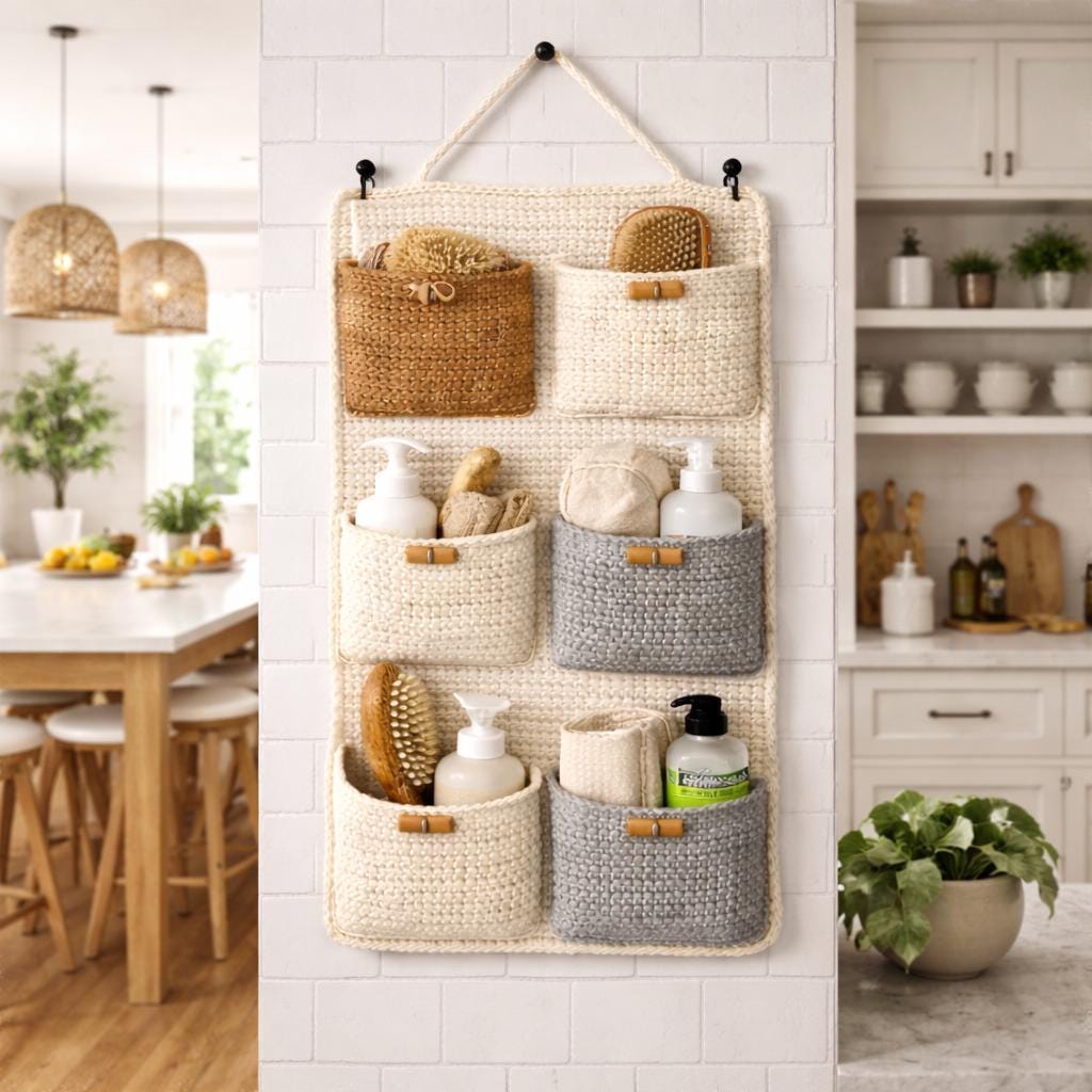 Crochet Wall Hanging Organizer Pattern PDF | 9 Pocket Wall Storage ...