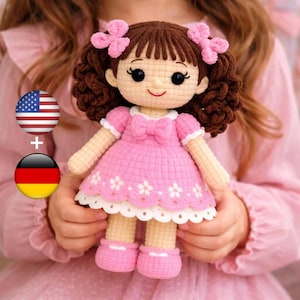 Cute Amigurumi Girl Doll Crochet Pattern PDF | Easy Handmade Doll Tutorial | Small Crochet Toy Pattern