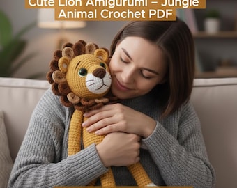 Lion Sofa Armrest Organizer Crochet Pattern | Amigurumi Lion Couch Caddy PDF | Remote Holder Crochet Pattern | Digital Download