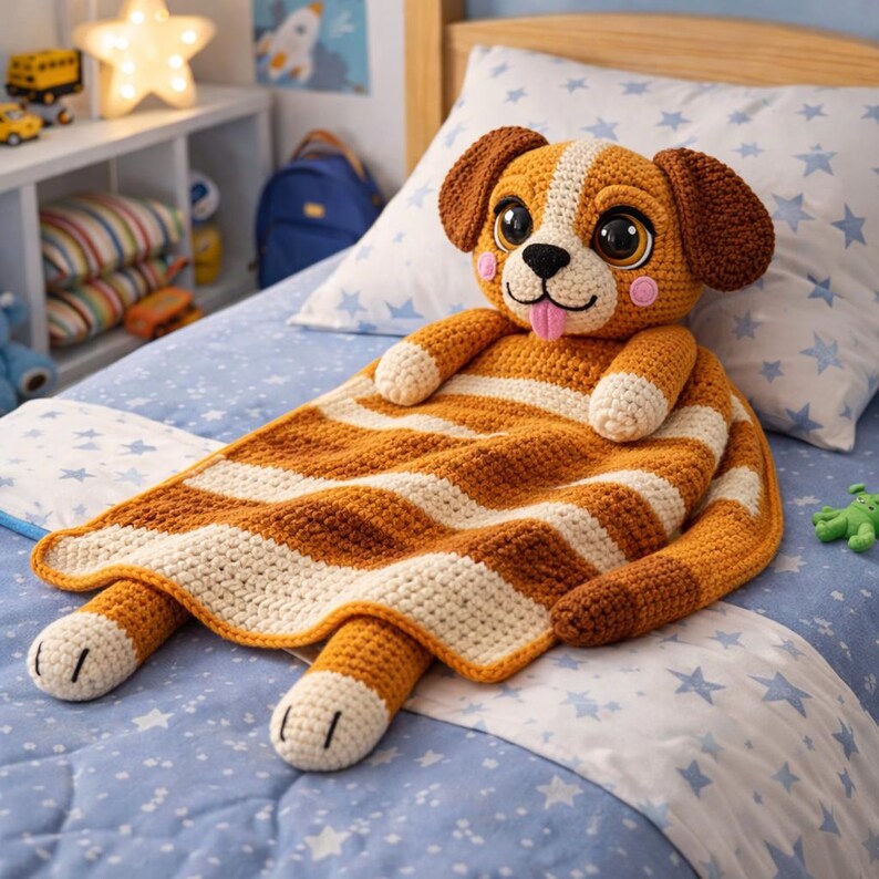 Dog Lovey Crochet Pattern PDF – Puppy Baby Security Blanket – Amigurumi ...