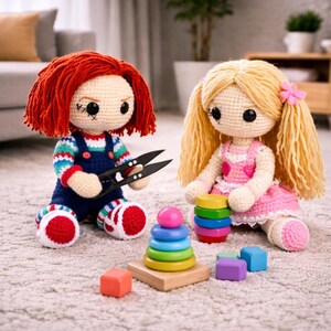 Horror Crochet Doll Amigurumi – Scary Handmade Plush Toy, Gothic Gift, Creepy Cute Collectible image 7