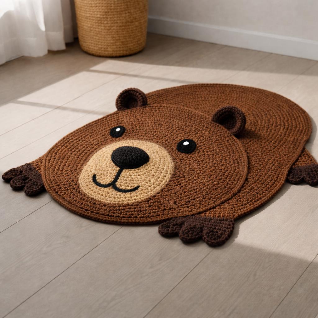 Crochet Bear Rug Pattern PDF | Nursery Animal Rug | Baby Play Mat ...