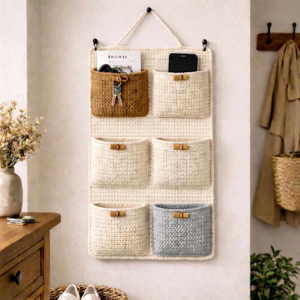 Crochet Wall Hanging Organizer Pattern PDF | 9 Pocket Wall Storage ...