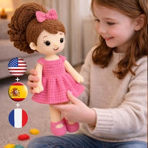 Amigurumi Doll Crochet Pattern PDF | Cute Findik Girl Doll | Easy Crochet Toy Tutorial | Step by Step Doll Pattern