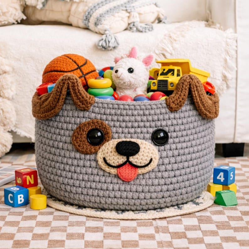 Crochet Storage Basket with Lid Pattern PDF – Easy Beginner Basket, Modern Home Decor, Instant Download image 6