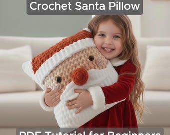 Santa Claus Crochet Pillow Pattern – Beginner-Friendly Christmas Home Decor (PDF Pattern)