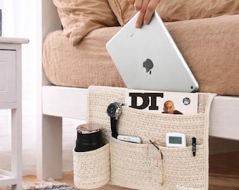 Patrón de organizador de brazos de sofá a crochet (PDF) / Organizador de brazos de sofá con bolsillos / Patrón de almacenamiento a crochet fácil / Decoración del hogar para principiantes