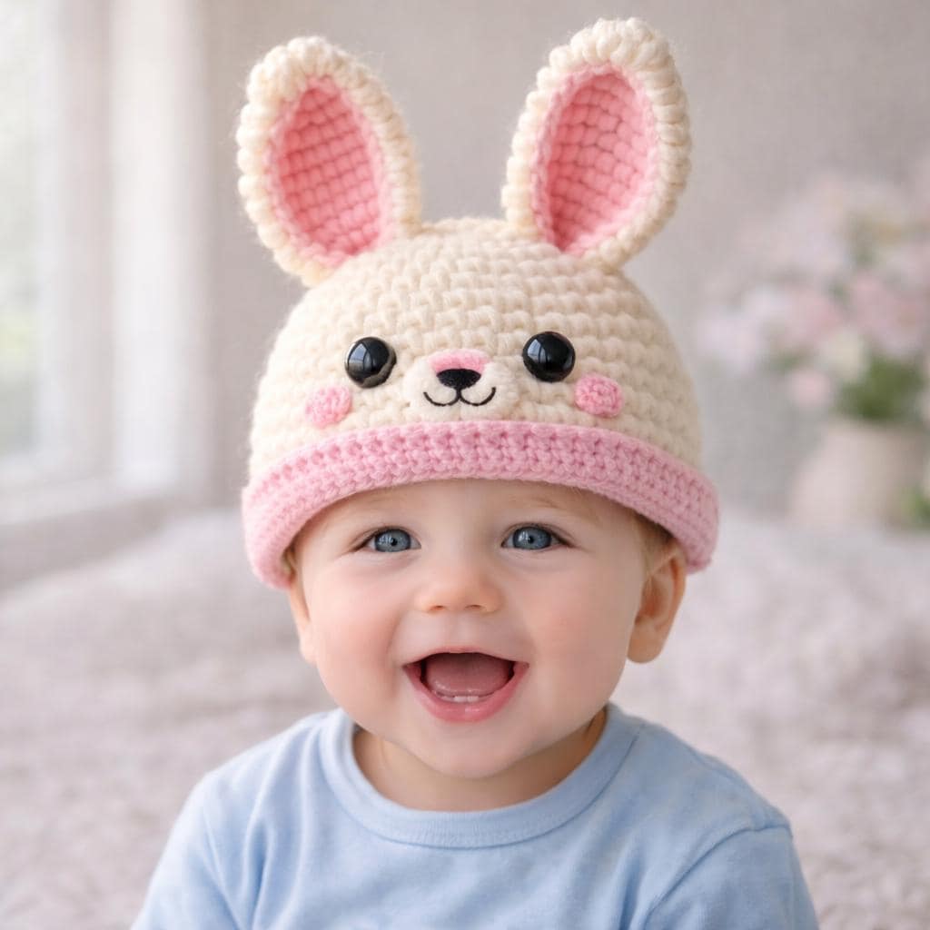 30 Baby Hat Crochet Patterns for Sweet Handmade Gifts and Everyday Warmth 4 Bunny Ear Baby Hat Crochet Pattern