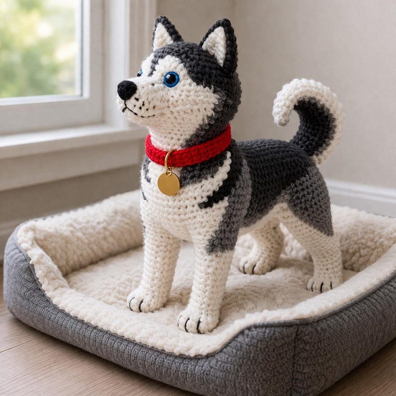 Realistic Husky Amigurumi Crochet Pattern – Advanced Dog Plush Tutorial, Siberian Husky PDF, Cute Crochet Dog Pattern image 4
