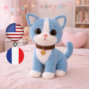 Modèle réaliste de chat au crochet PDF | Tutoriel pour chaton Amigurumi | Chat en peluche fait main au crochet