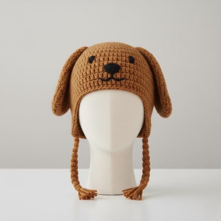 Dog Hat Crochet Pattern PDF – Cute Puppy Baby Hat – Animal Earflap ...