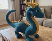 Crochet Dragon Pattern PDF – Fantasy Amigurumi Dragon with Wings, DIY Plush Dragon Tutorial, Instant Download