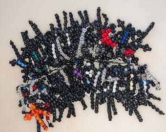 wings of fire themed beaded lizards- sandwings and nightwings