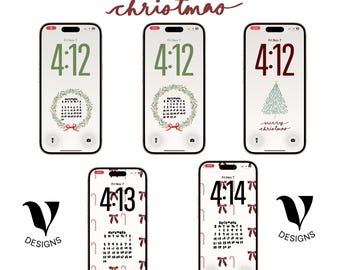 Minimalist Christmas Calendar Phone Wallpaper Set (Digital Download)