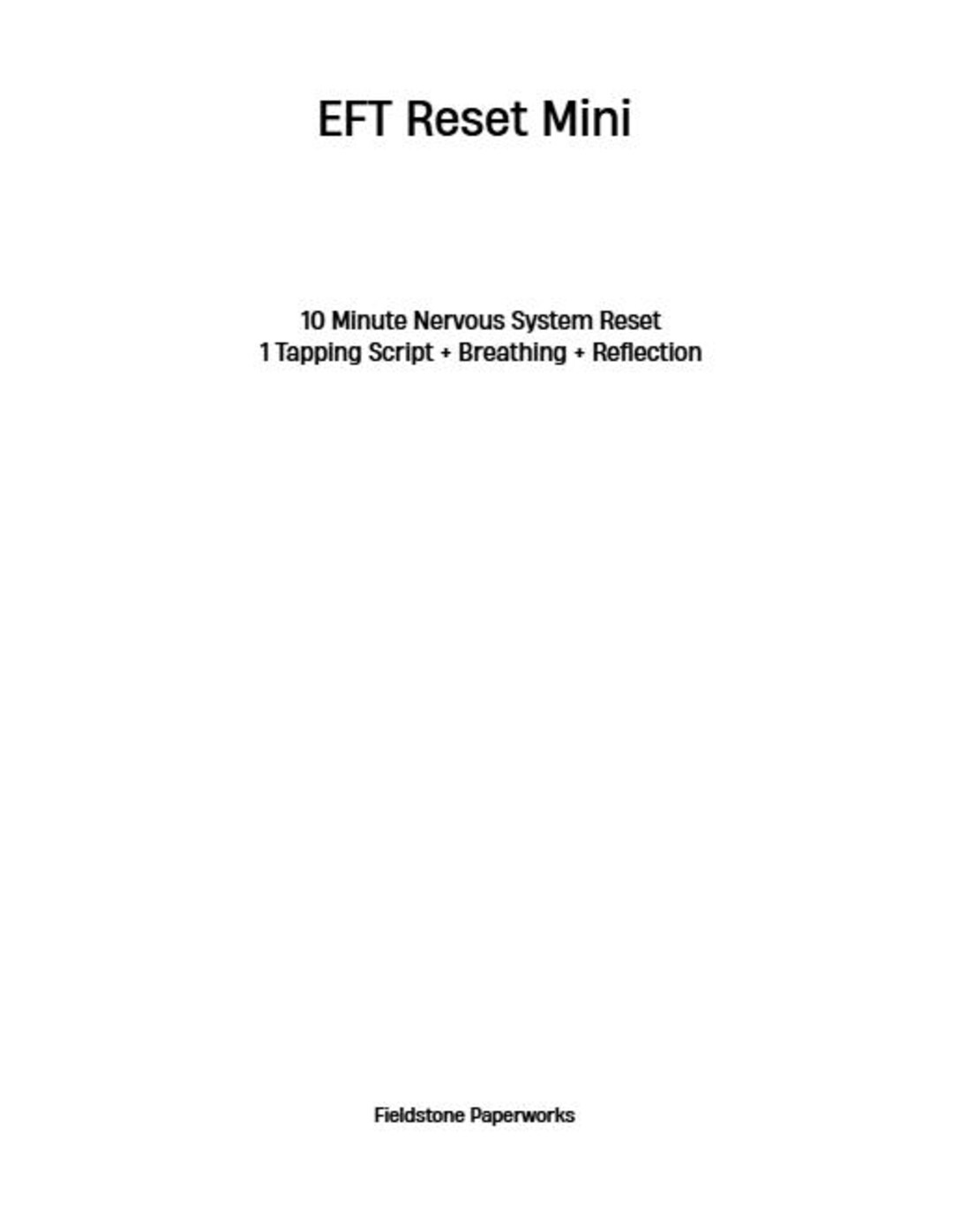 EFT Reset Mini – 10 Minute Nervous System Reset (printable PDF) - Etsy