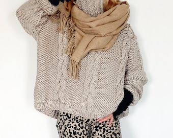 Soft cable sweater