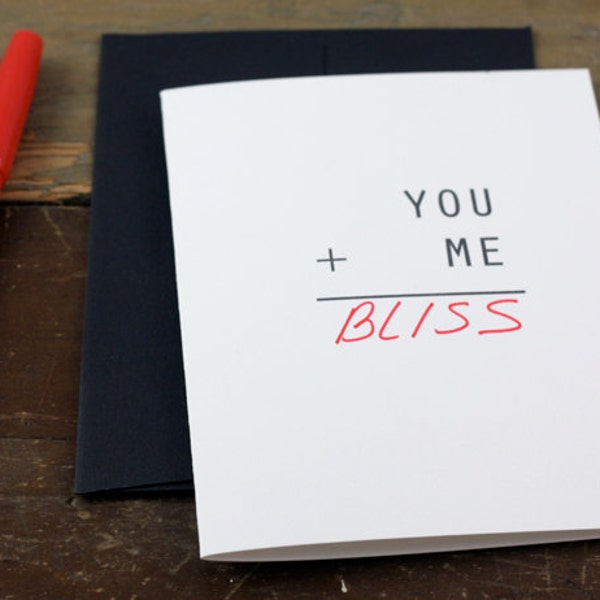 Valentines Letterpress Card / Fill in your own word / White