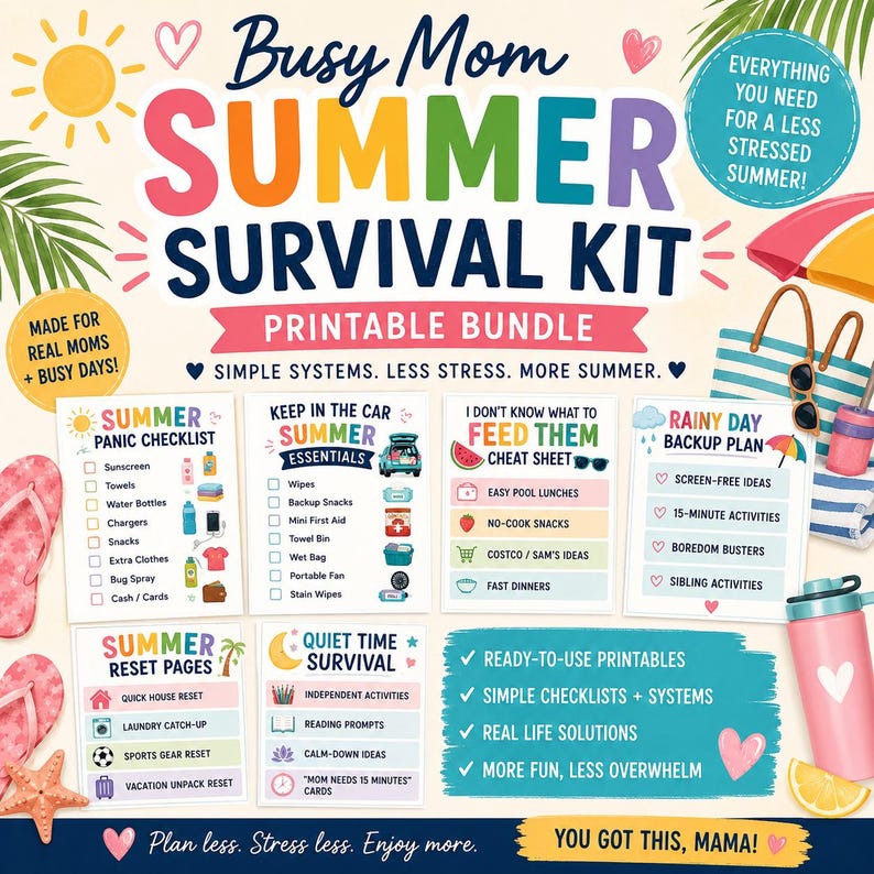 Busy Mom Summer Survival Kit | Printable Bundle (instant Download) - Etsy