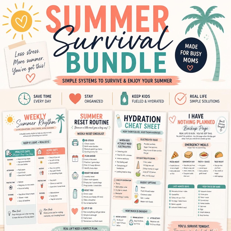 Summer Reset Kit for Moms | Simple Family Systems & Routines Printable ...