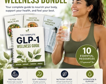 GLP-1 Wellness Bundle Printable | Meal Plan, Grocery List, Hydration Tracker (Digital Download)