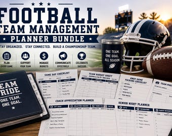 Football Team Mom Planner Bundle | Season Organizer, Snack Schedule (Digital Download)