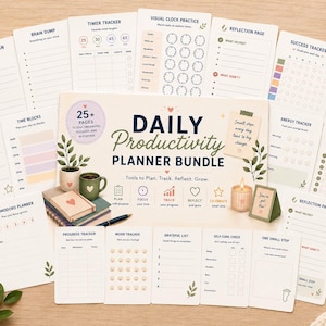 Planner | Executive Function Printable | Time Management Bundle | Visual Routine Planner | 25+ PDF Pages