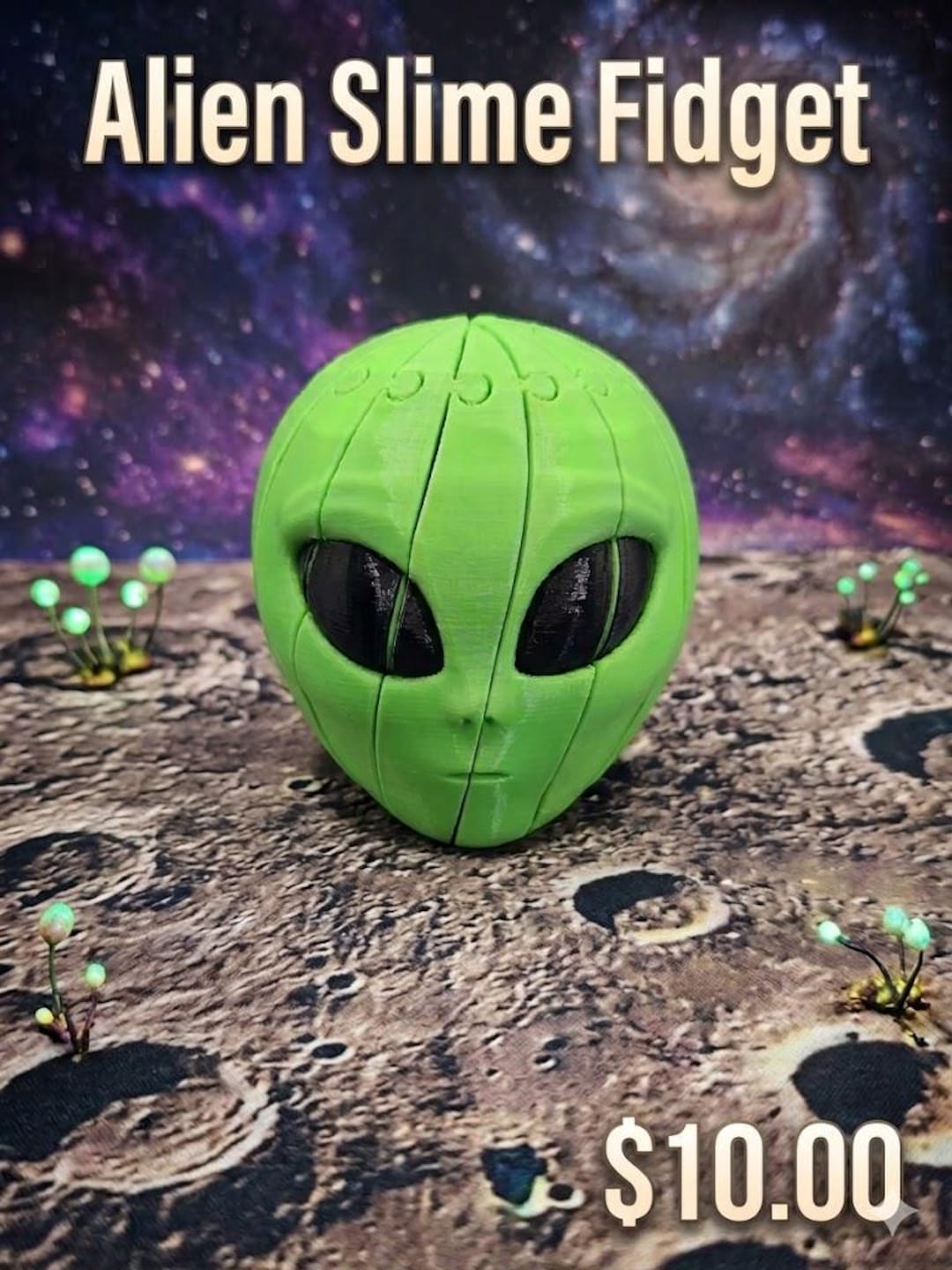 3D Printed Alien Slime Head Fidget Toy | Stretchy Sensory Stress Relief ...