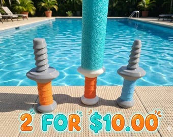 Empuñaduras de espada de espuma impresas en 3D hechas con flotadores de piscina – Paquete de 2 empuñaduras de espada de espuma – Juguete de verano para niños