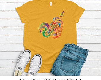 Colorful Psychedelic Dragon T-Shirt: Graphic Tee for Men and Women