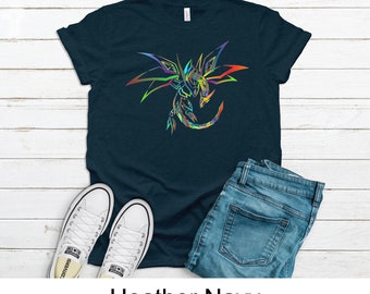 Multi-Colored Dragon Tshirt: Graphic Tee for Men and Women