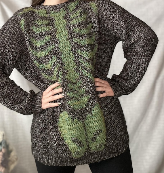 Skelly Sweater Dress Crochet Pattern: Skeleton Tapestry (digital File) -  Etsy