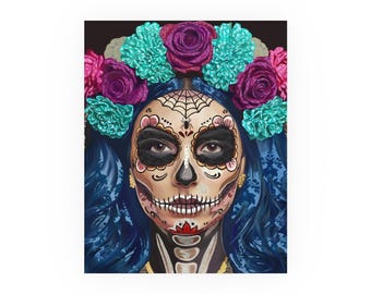 死者の日のアートプリント、鮮やかな壁飾り、メキシコの祭りのアート