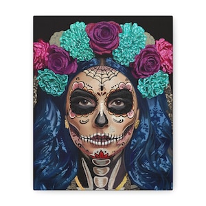 Decor Dia de los Muertos: Day of the Dead Catrina canvas muurkunst