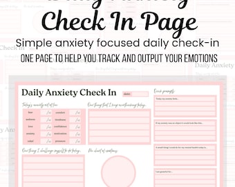 Daily Anxiety Tracker Printable Mental Health Journal Page Anxiety Tracker Therapy Worksheet Instant Digital Download