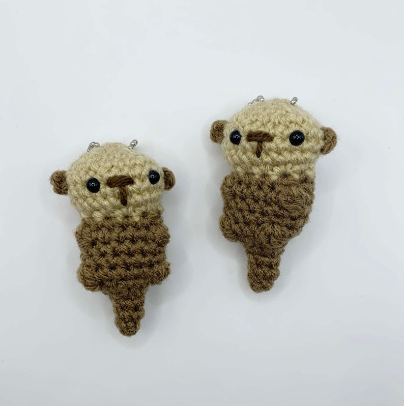 Otter Keychain, Crochet Otter, Amigurumi Otter, Otters, Brown Otter Bild 1