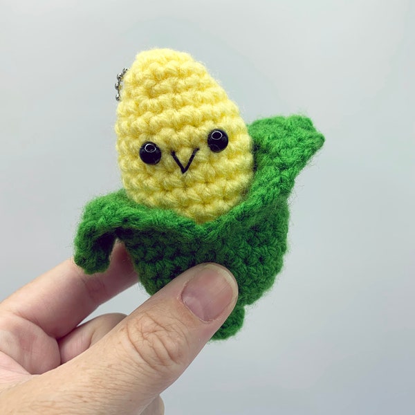 Corn Keychain, Crochet Corn, Fall Decor, Amigurumi Food, Crochet Vegetable