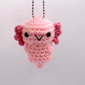 Axolotl Keychain Axolotl Baby Crochet Axolotl Crochet Keychains Pink Axolotl image 1