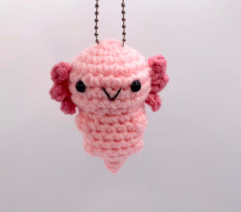 Axolotl Keychain Axolotl Baby Crochet Axolotl Crochet Keychains Pink Axolotl image 1