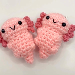 Axolotl Keychain Axolotl Baby Crochet Axolotl Crochet Keychains Pink Axolotl image 3