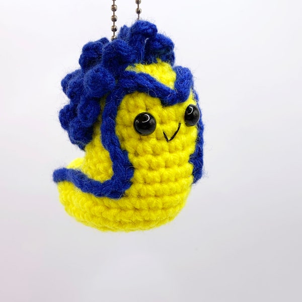 Doomslug Keychain- Crochet Doomslug - Crochet Slug - Stuffed Animal - Slug Keychain - Slug Plushie - Yellow Slug