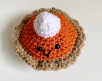 Pumpkin Pie Ornament - stuffed ornaments - Thanksgiving - crochet - amigurumi food - pumpkins - pumpkin lover gift - fall