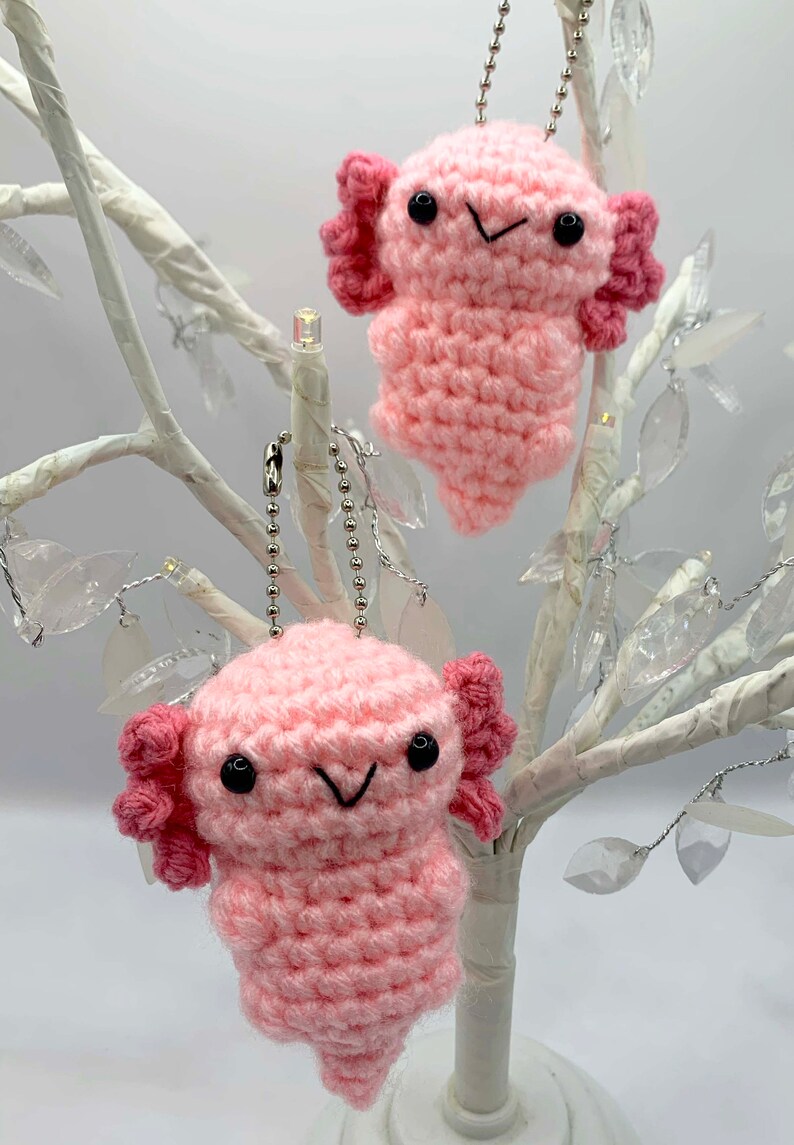 Axolotl Keychain Axolotl Baby Crochet Axolotl Crochet Keychains Pink Axolotl Bild 2