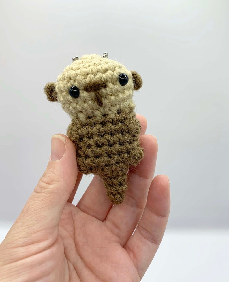 Otter Keychain, Crochet Otter, Amigurumi Otter, Otters, Brown Otter Bild 2